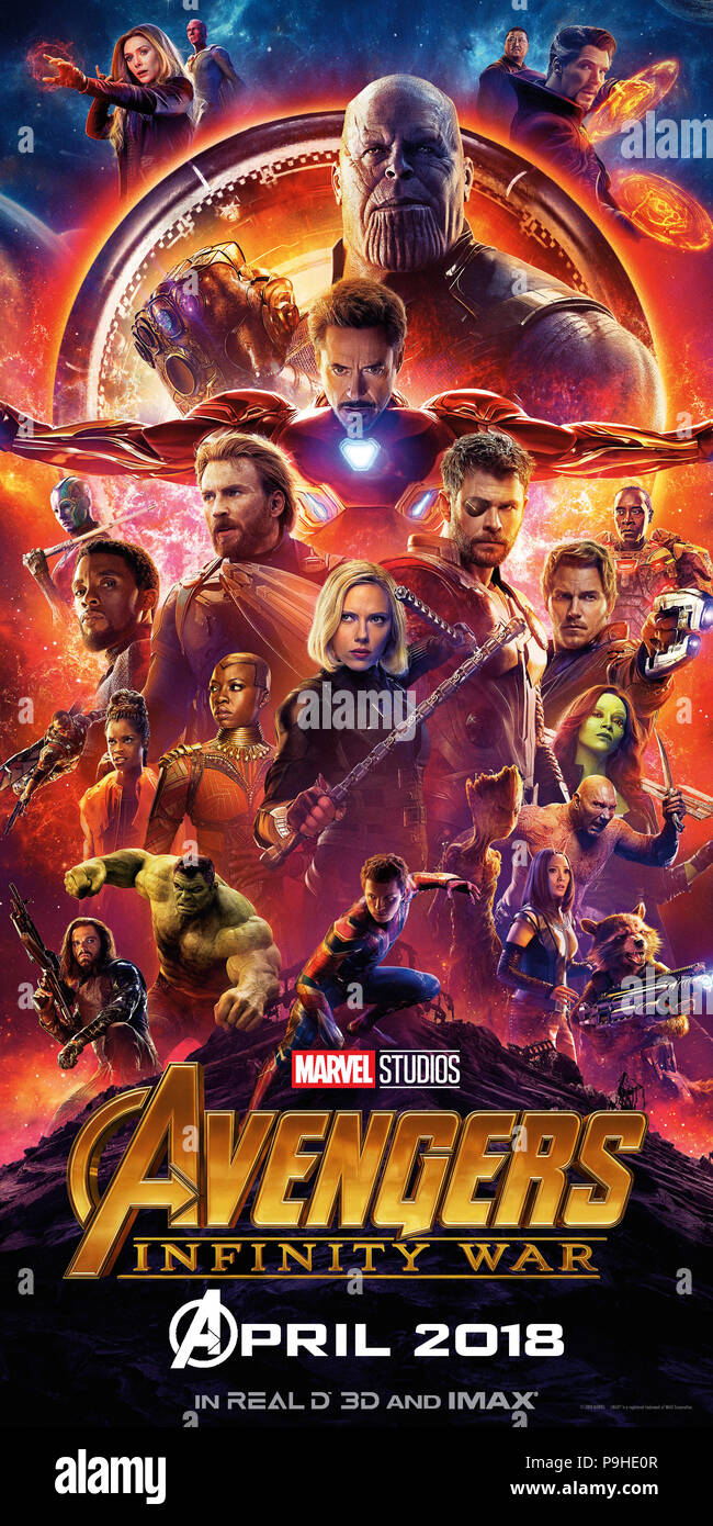 DATE DE SORTIE : 4 mai 2018 TITRE : Avengers : Guerre Infinity STUDIO : Les Studios  Marvel Réalisateur : Anthony Russo, Joe Russo Résumé : Les Avengers et  leurs alliés doivent