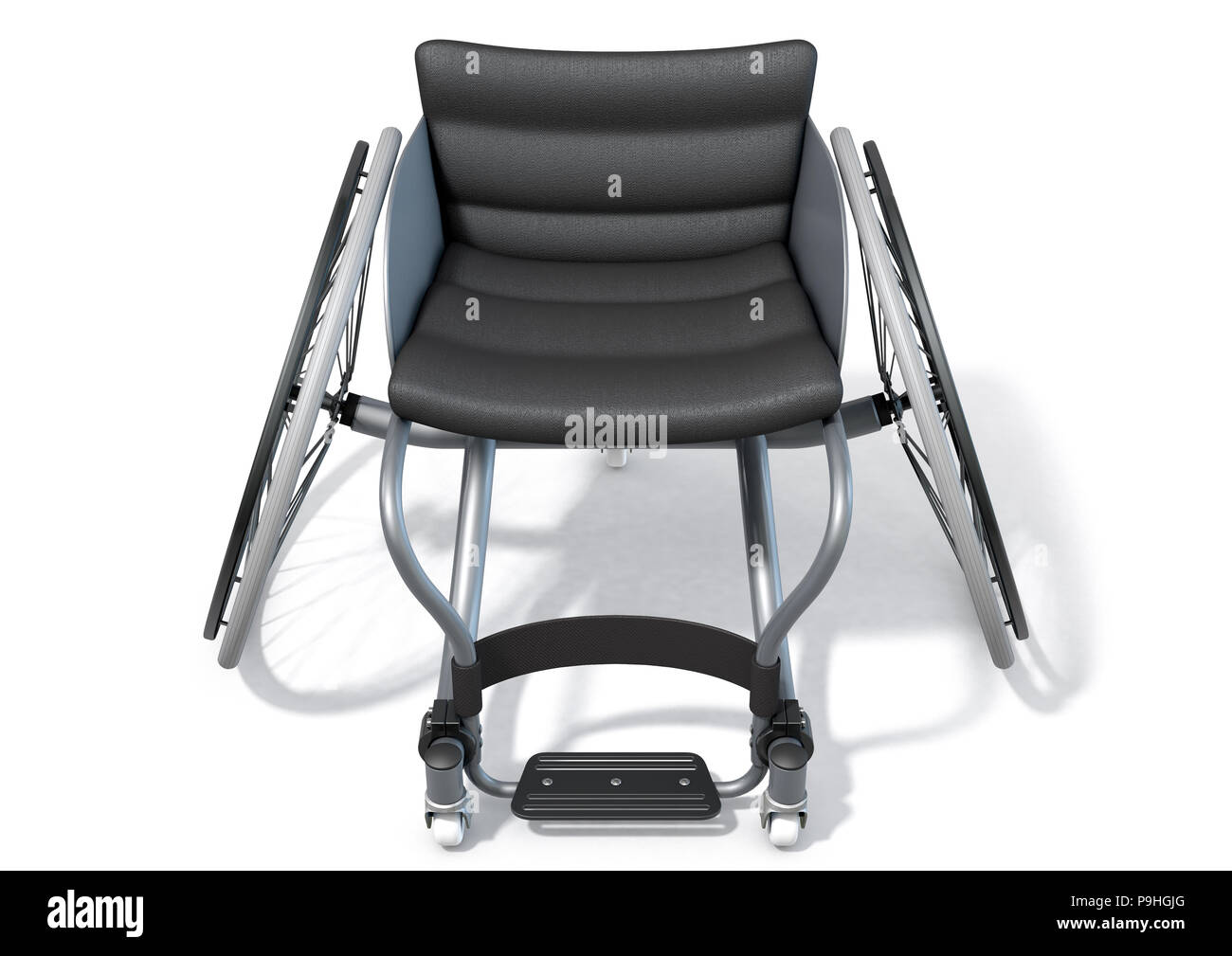 Modification d'un fauteuil roulant utilisé par les athlètes handicapés de participer à divers codes sportifs sur un fond isolé - 3D render Banque D'Images