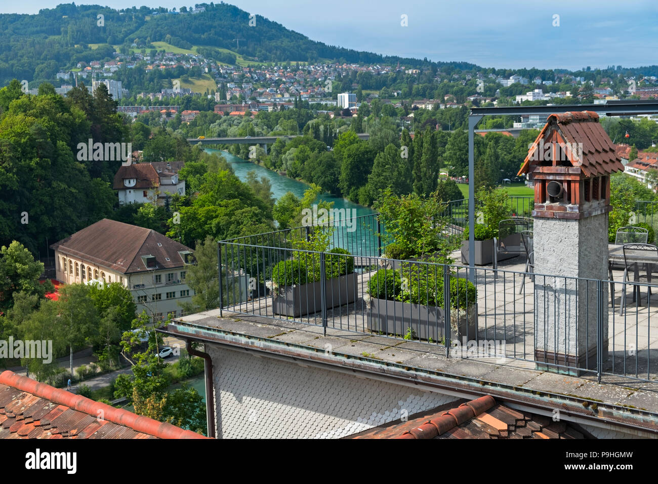 Vue sur la ville d'aar Berne Suisse Banque D'Images