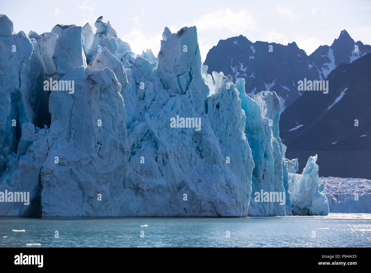 La face du glacier, Monacobreen, France Banque D'Images