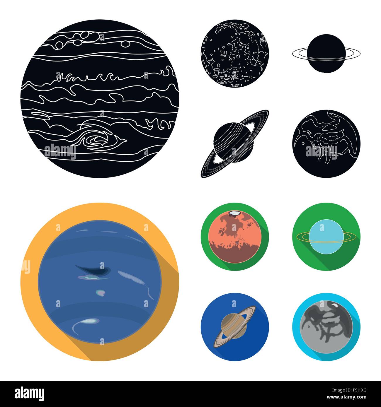 Neptune Mars Saturne Uranus Du Système Solaire Jeu De