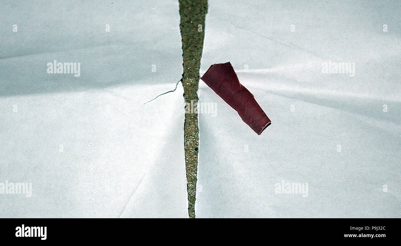 Papier qui a été déchiré dans la moitié Banque D'Images