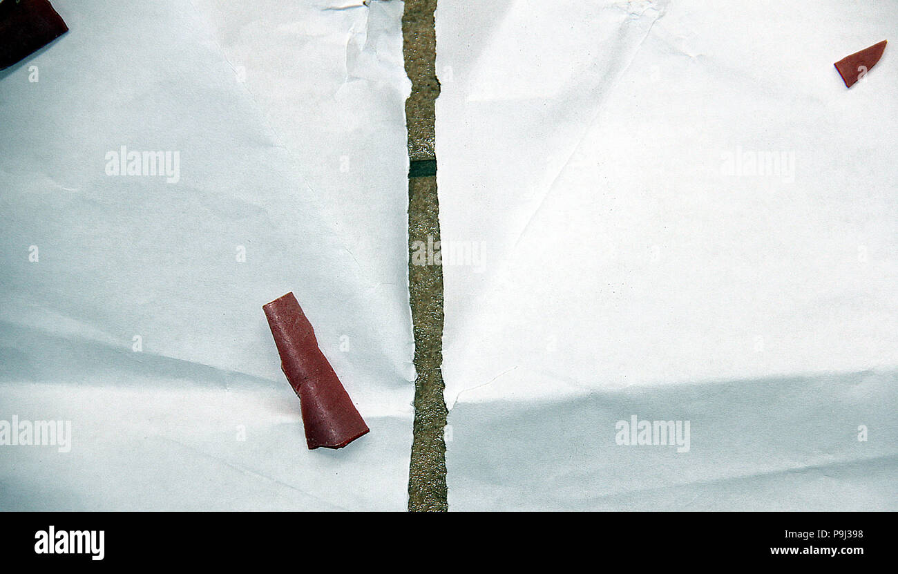 Papier qui a été déchiré dans la moitié Banque D'Images