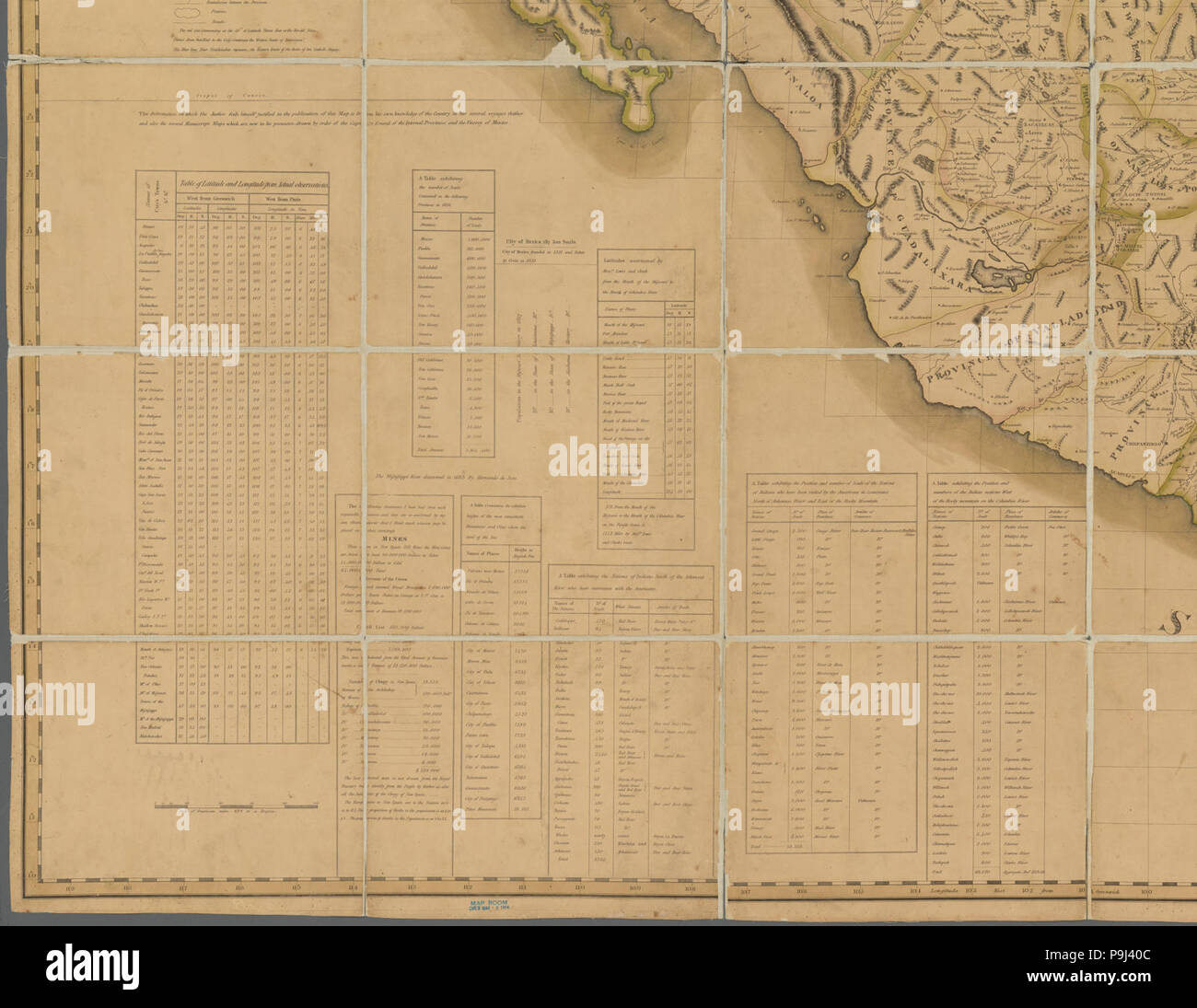 Une carte du Mexique, de la Louisiane, et le territoire du Missouri Banque D'Images