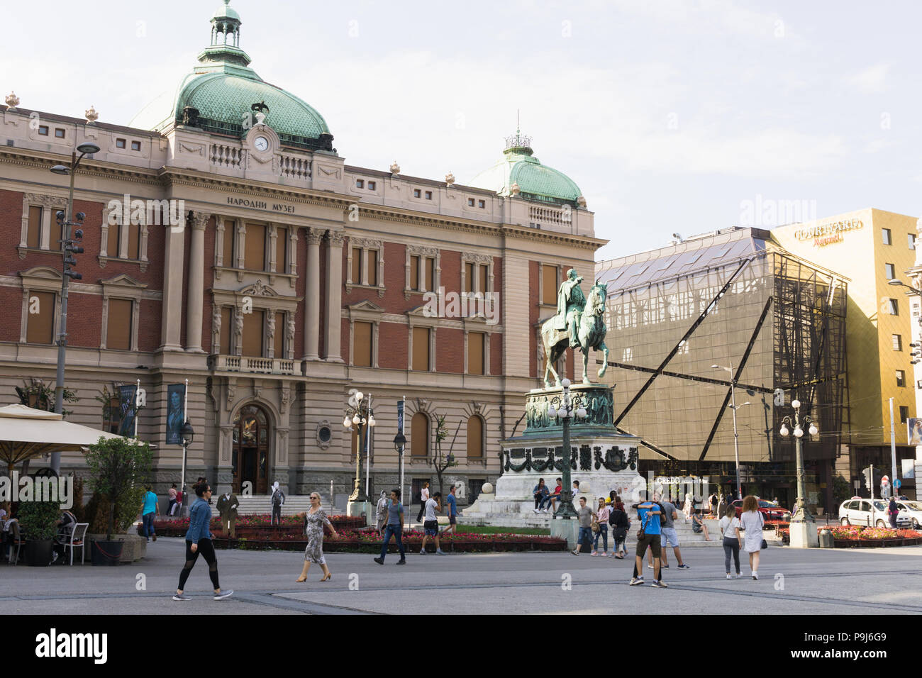 Le Musée National de la Serbie à la place de la République à Belgrade. Banque D'Images