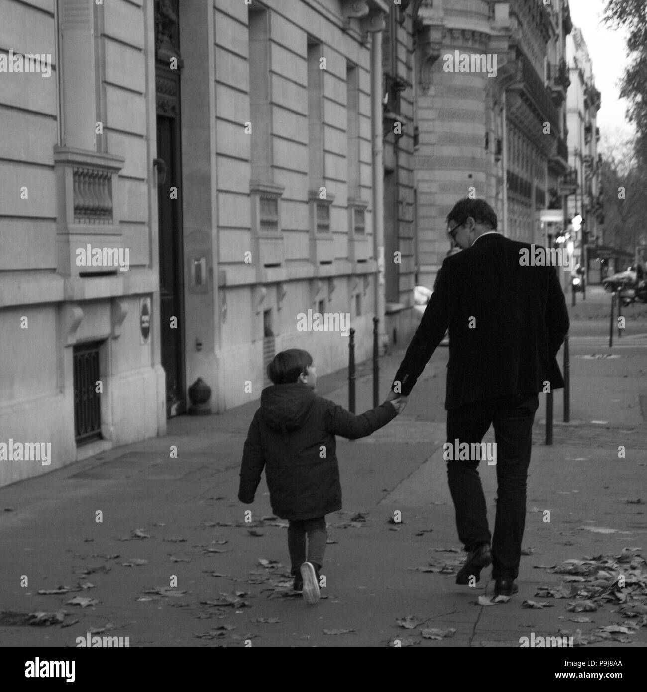 Père et fils à Paris Banque D'Images