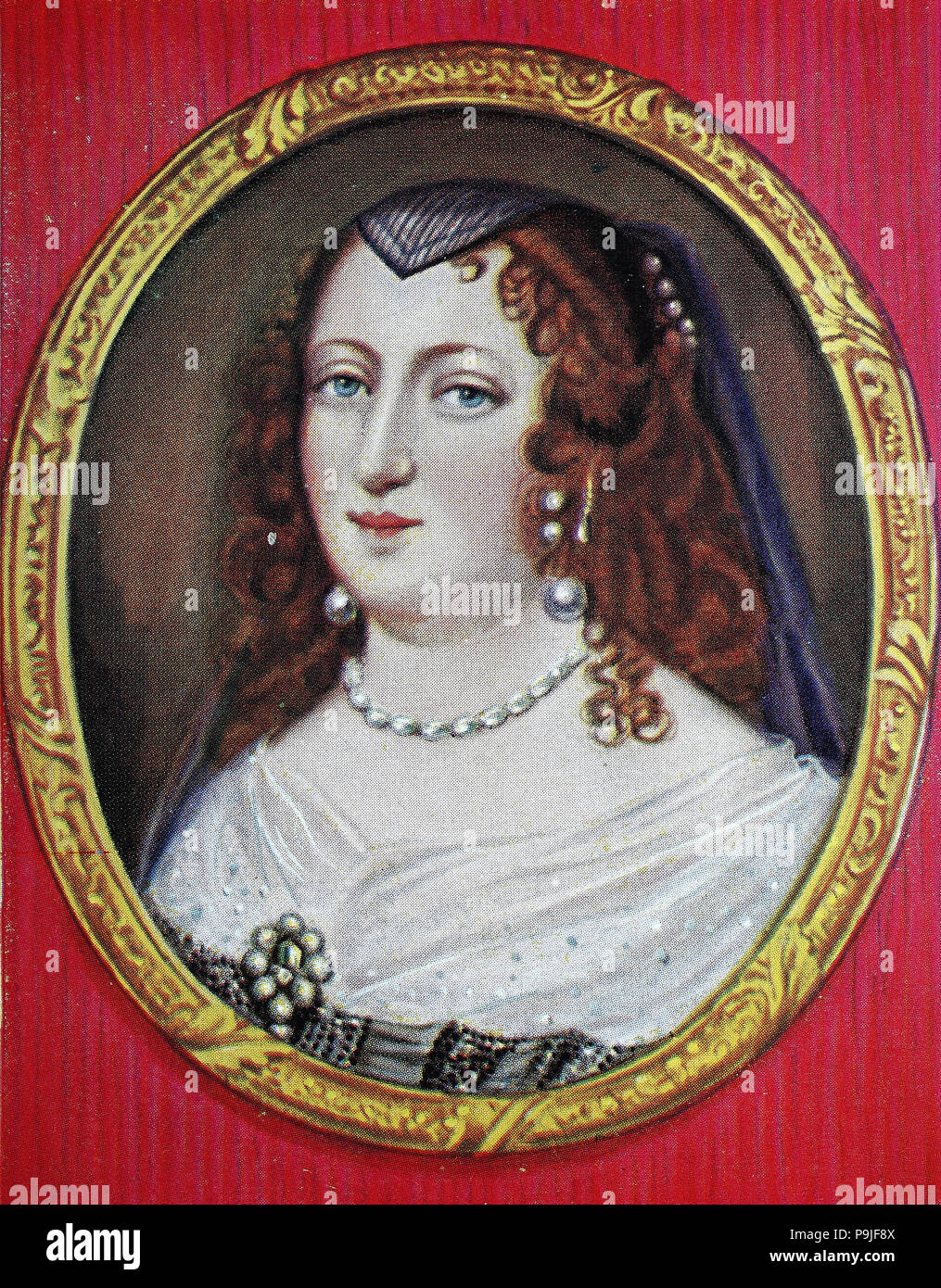 Anne d'Autriche, 22 septembre 1601 â€" 20 janvier 1666, une princesse espagnole de la maison de Habsbourg, a été reine de France en tant qu'épouse de Louis XIII, et régent de France pendant la minorité de son fils, Louis XIV, de 1643 à 1651, l'amélioration numérique reproduction d'une estampe originale de l'année 1900 Banque D'Images