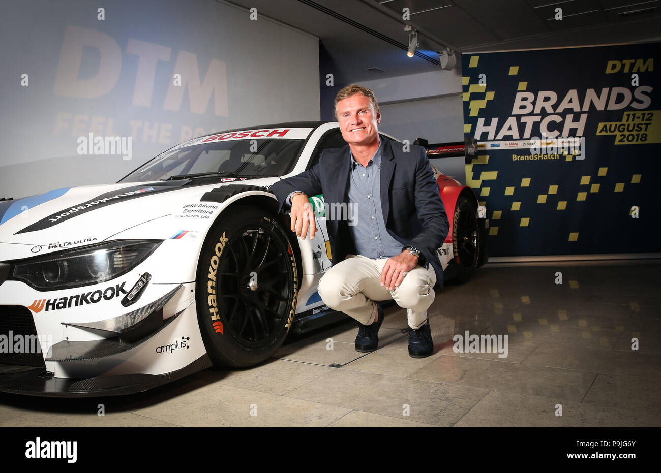 David Coulthard au cours de l'activité presse DTM et réception à l'hôpital, Club de Londres. ASSOCIATION DE PRESSE Photo. Photo Date : le mercredi 18 juillet. 2017. Ancien pilote de F1 et Canal 4 David Coulthard commentateur célèbre le retour de la prestigieuse série de course DTM au Royaume-Uni après une absence de 5 ans. Course pour la première fois sur le circuit du Grand Prix, le championnat DTM va voir les voitures de Audi, BMW et Mercedes-AMG les uns avec les autres sur les péripéties de la célèbre piste de Brands Hatch les 11 et 12 août. Crédit photo doit se lire : Matt Alexander/PA Wire. Banque D'Images