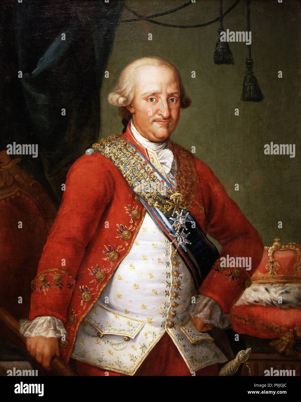 Portrait de Carlos IV" (1748-1819), roi d'Espagne, peinture à l'huile par Antonio Carnicero. Banque D'Images