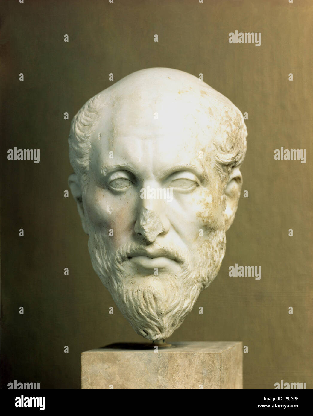 En tête de Plotin (205-270), philosophe d'Alexandrie, chef de néoplatonisme.. Banque D'Images