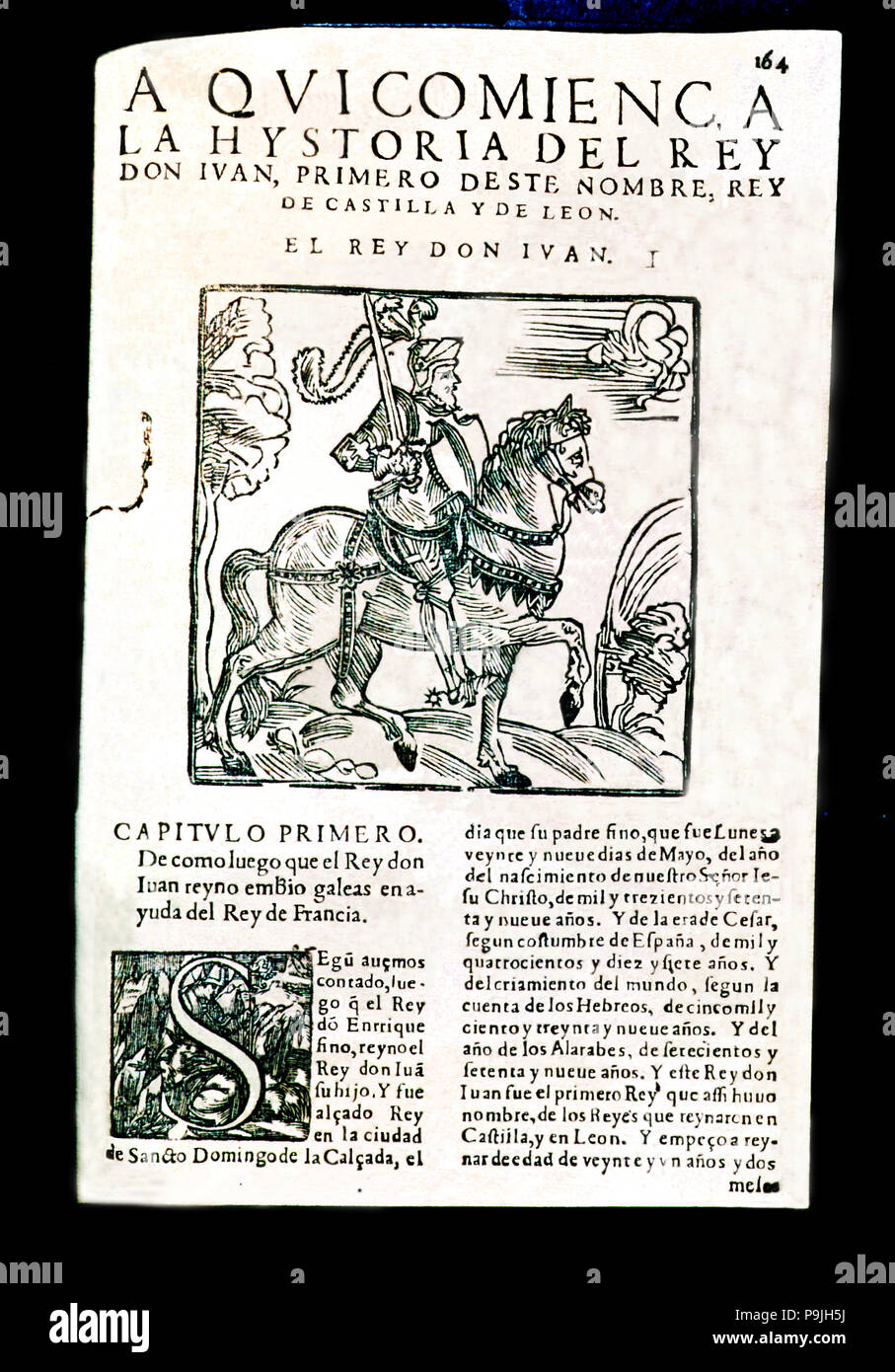 Chronique des rois de Castille par Pedro Lopez de Ayala, début de l'histoire du roi Jean I … Banque D'Images