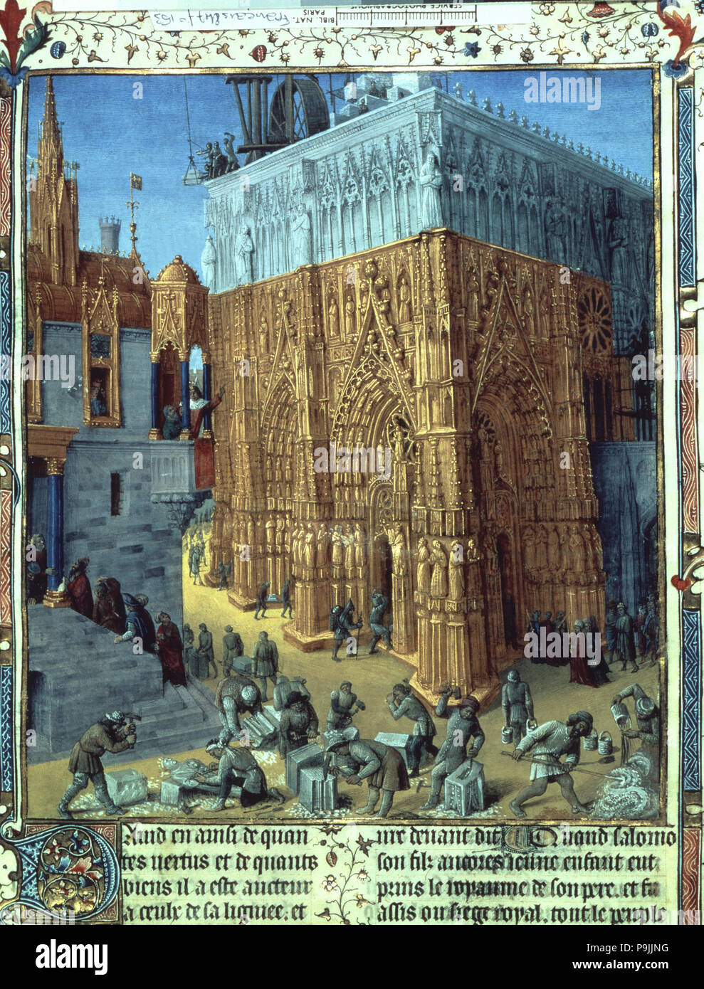 Construction du Temple de Salomon, représenté comme le grand portique de la  cathédrale de Bourg… Photo Stock - Alamy