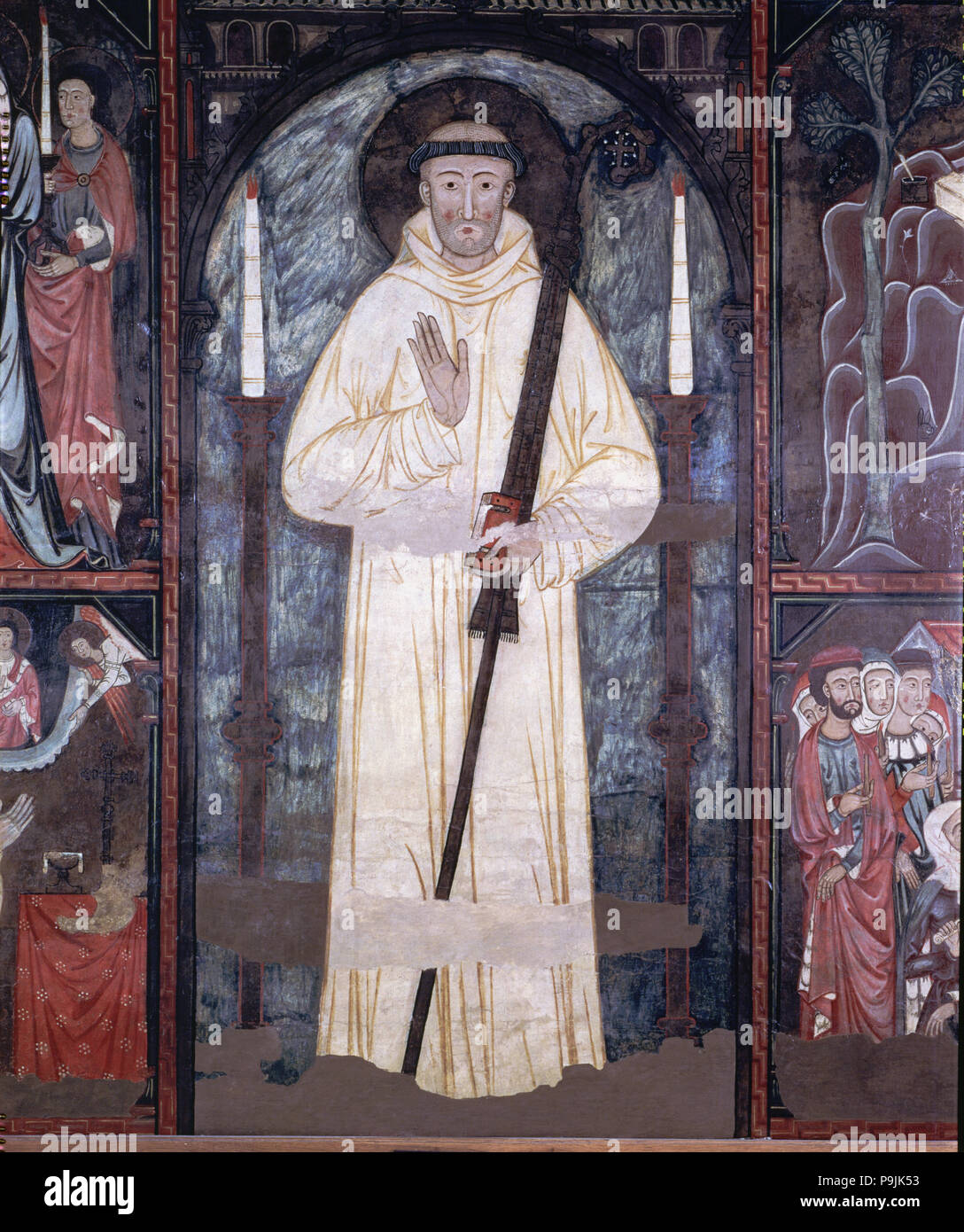 Saint Bernard de Claraval (1090-1153), le français fondateur et premier abbé de Clairvaux, panneau central … Banque D'Images