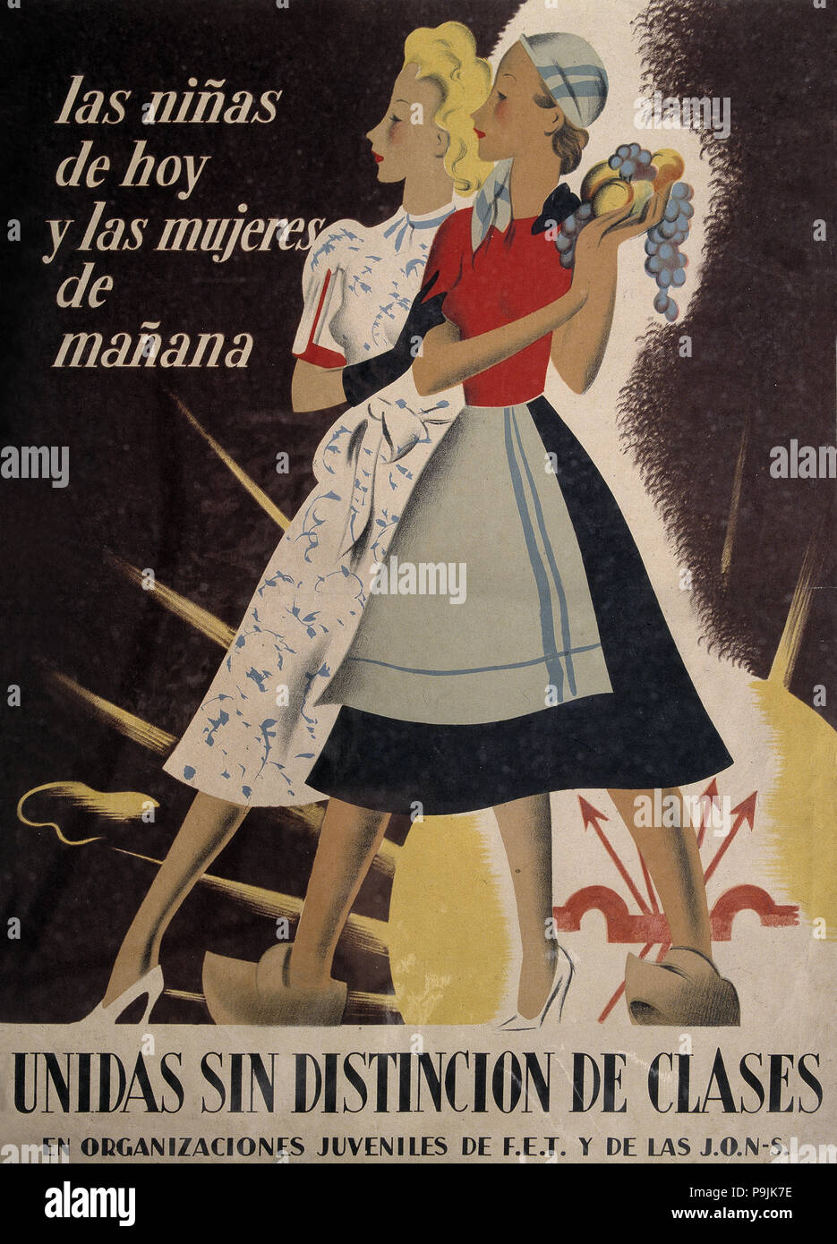 Guerre civile espagnole (1936-1939), "les filles d'aujourd'hui et les femmes de demain', publié par l'affiche que vous… Banque D'Images