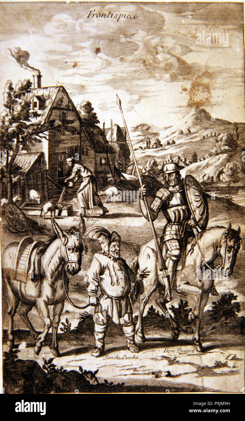 Frontispice illustration de l'album 'Don Quichotte de la Manche", Londres, William, Whitwook 168… Banque D'Images
