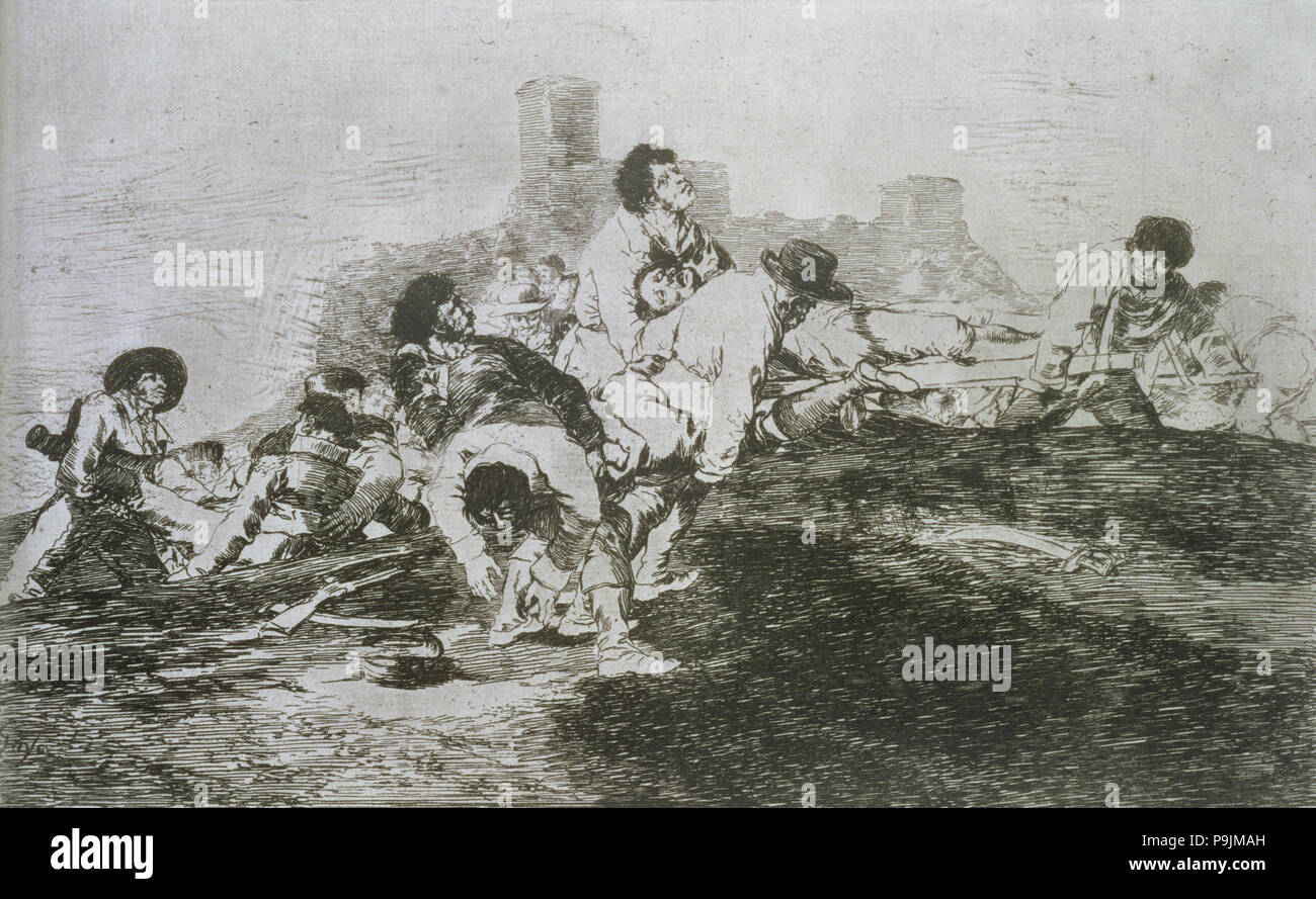 Les désastres de la guerre, une série de gravures de Francisco de Goya (1746-1828), la plaque 24 : 'Aún podrá… Banque D'Images