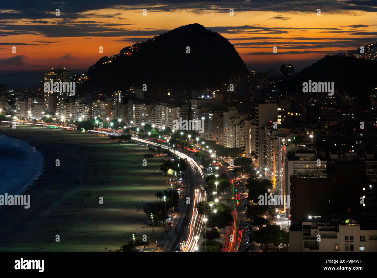 Le coucher du soleil, Rio de Janeiro, Brésil Banque D'Images