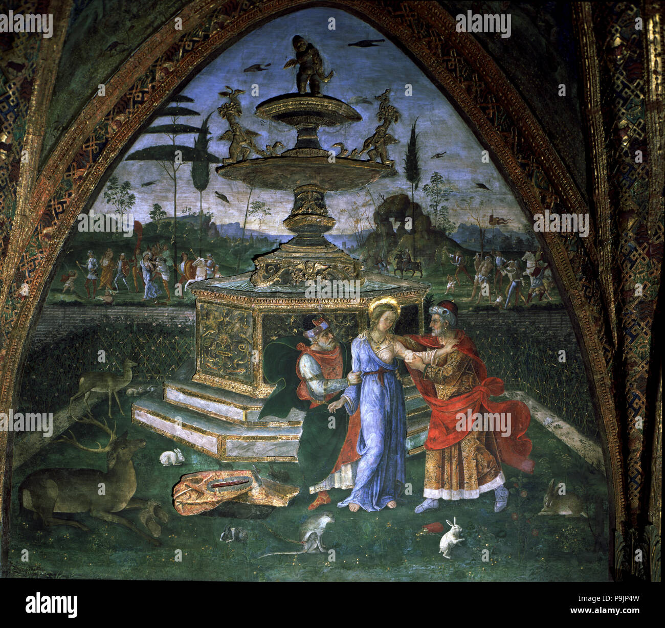 Légende de la pure Suzanne', 1492 - 1495, la fresque par Il Pinturicchio. Banque D'Images