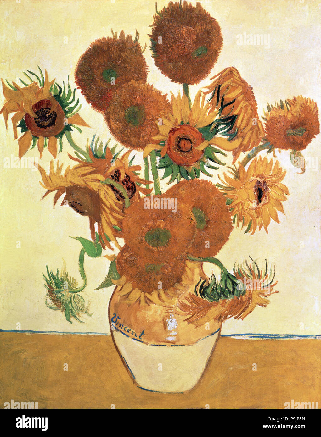 'Sunflowers', huile, 1888 par Vincent Van Gogh. Banque D'Images