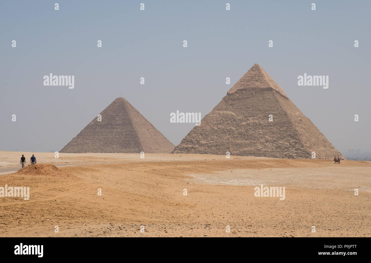 Pyramides de Gizeh, Egypte Banque D'Images