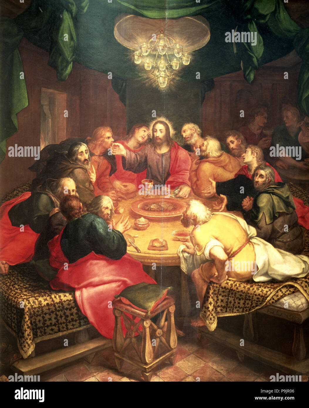 'La Cène', de l'huile par Otto van Veen. Banque D'Images