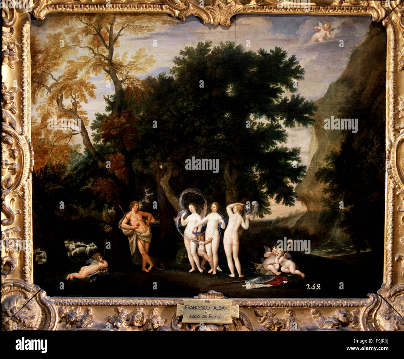 Jugement de Pâris, le berger Paris a à donner à la pomme d'or à la plus belle de la … Banque D'Images