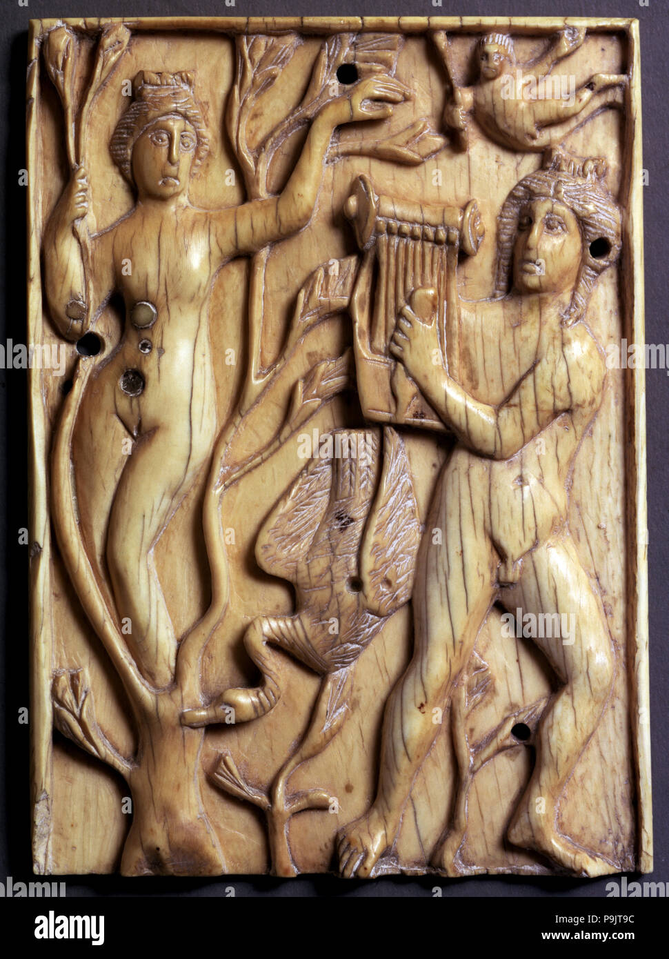 Apollon et Daphné. Bas-relief en ivoire. Banque D'Images