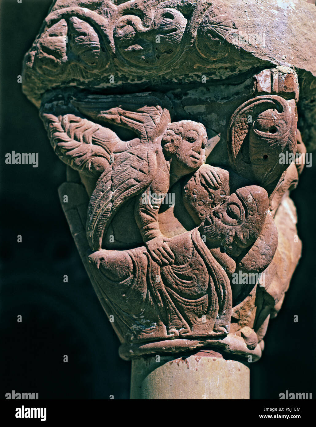 Communiqué de l'ange à San Jose pendant le sommeil, de la décoration d'une capitale dans le cloître de la … Banque D'Images