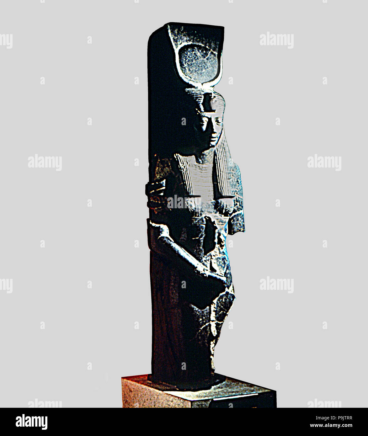 Teie, épouse d'Amenhotep III, figure dans la diorite. Banque D'Images