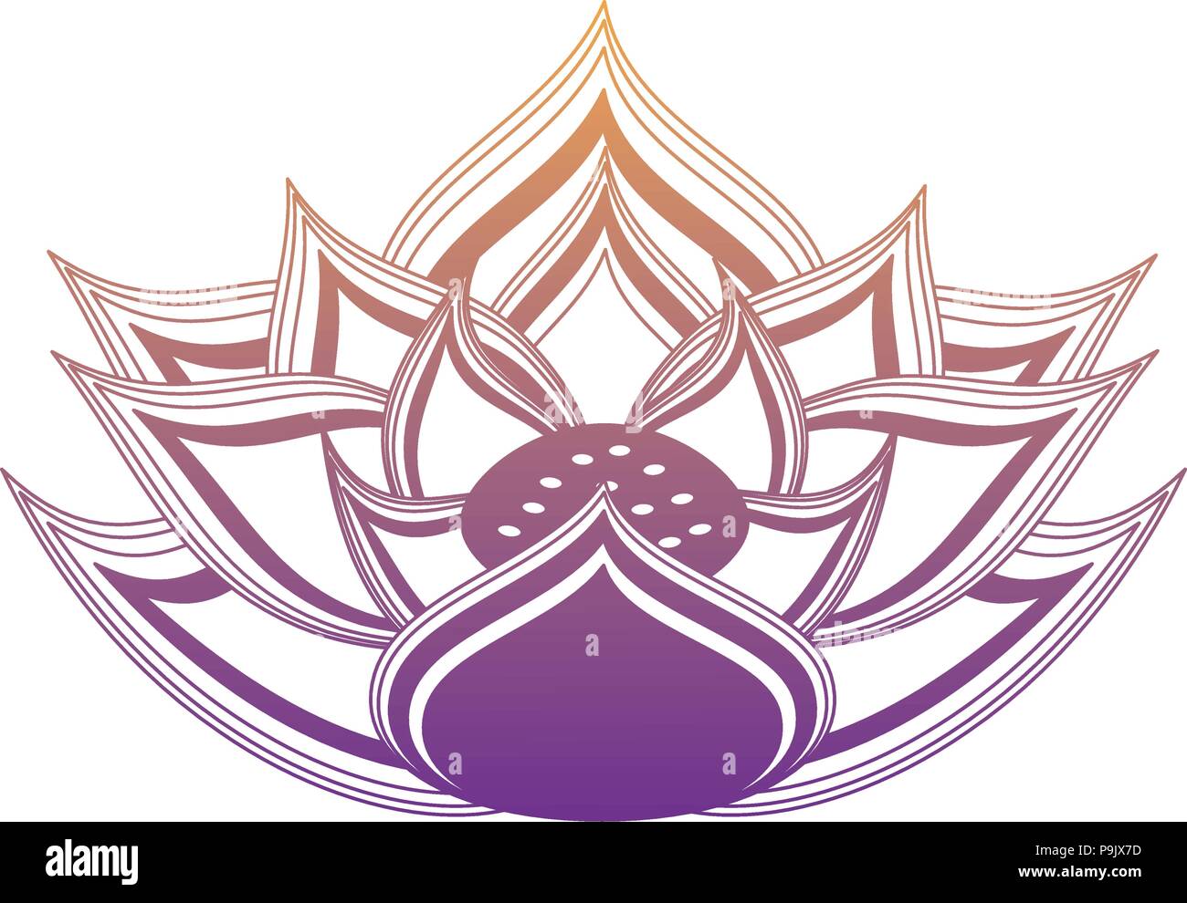 L'icône de fleur de lotus sur fond blanc, vector illustration Image ...
