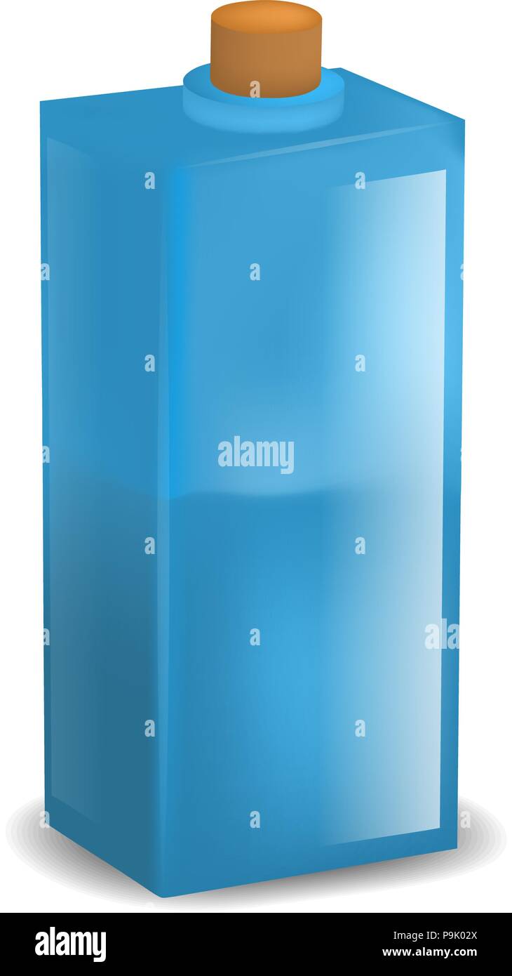 Bouteille Bleue verre immersive, style réaliste Illustration de Vecteur