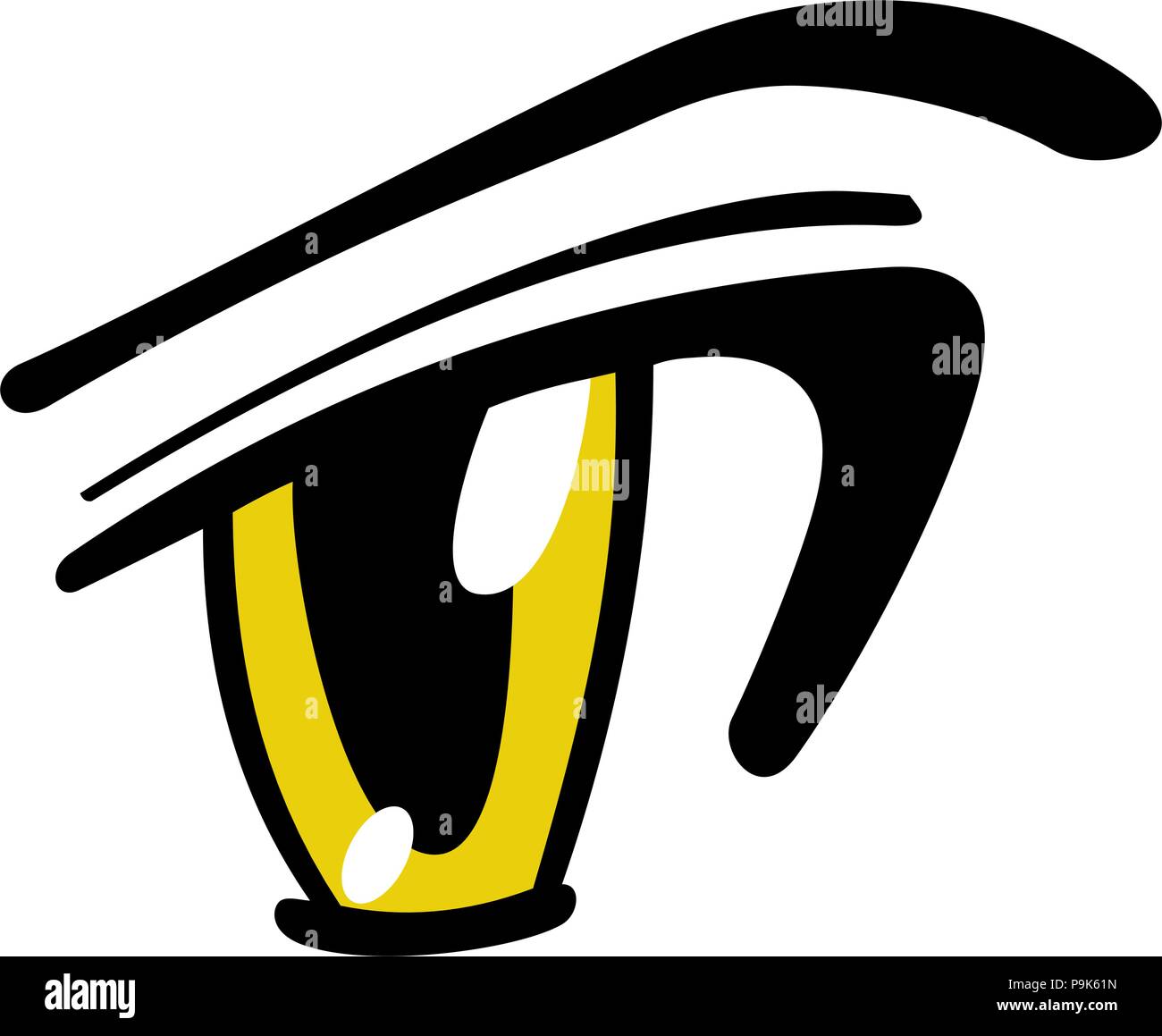 Manga jaune Eye - graphique de scénario Illustration de Vecteur