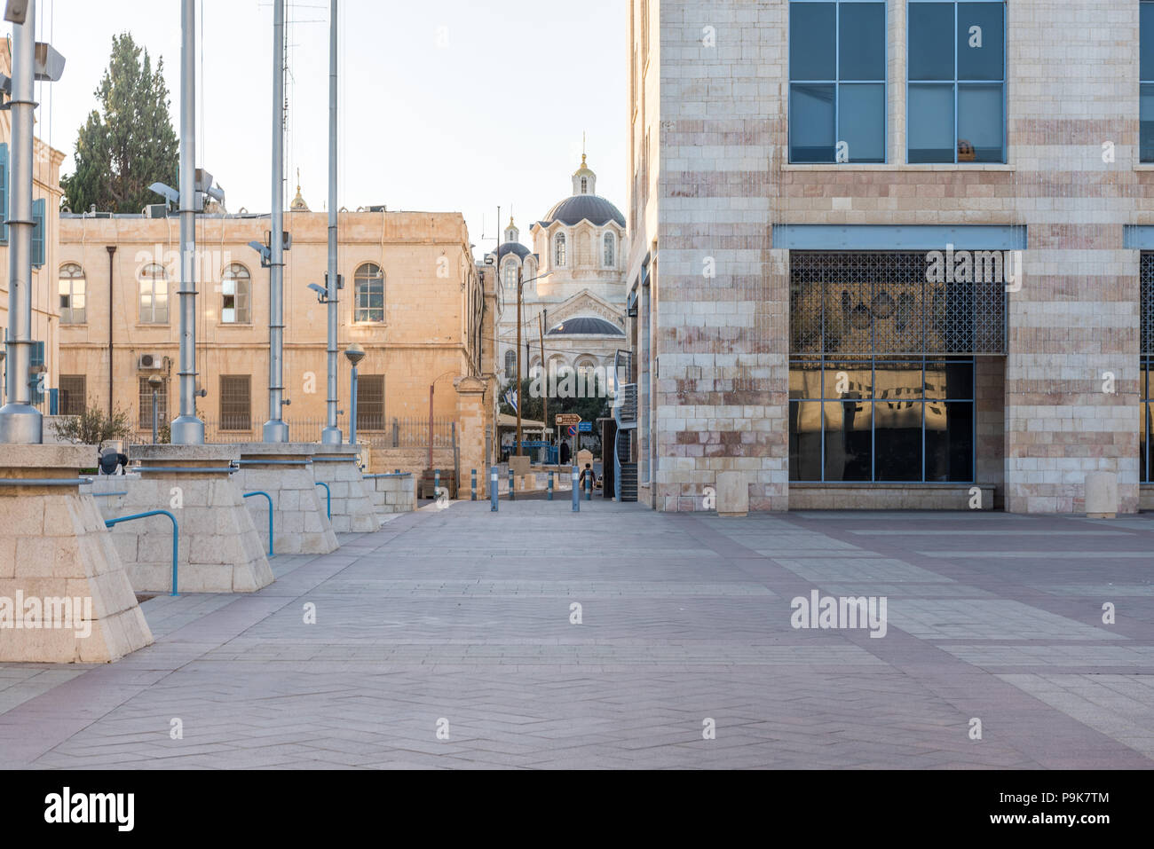 Israël, Jérusalem - 12 juillet 2018 : vue sur le quartier russe et cathédrale de la Sainte-Trinité Banque D'Images