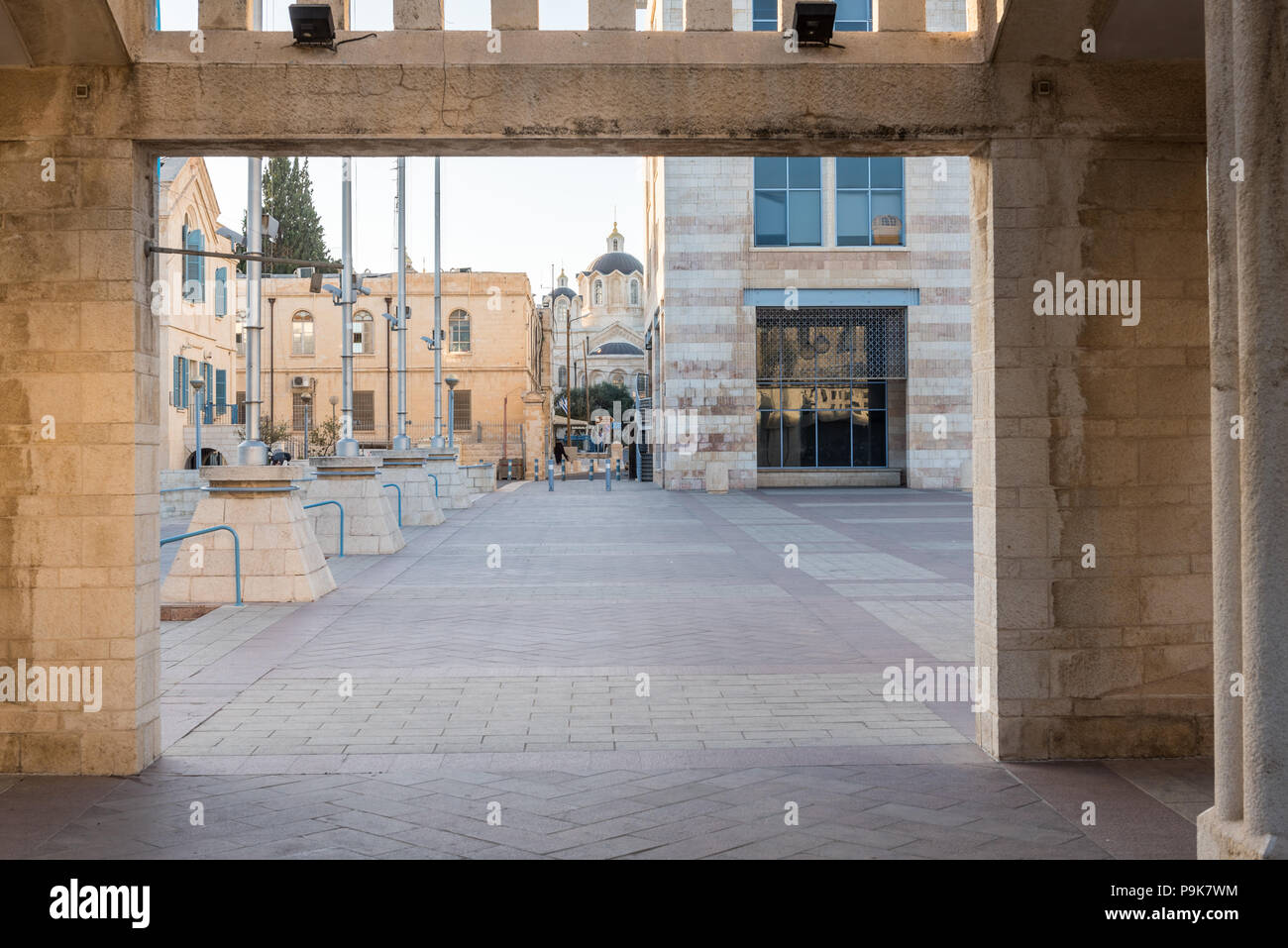 Israël, Jérusalem - 12 juillet 2018 : vue sur le quartier russe et cathédrale de la Sainte-Trinité Banque D'Images