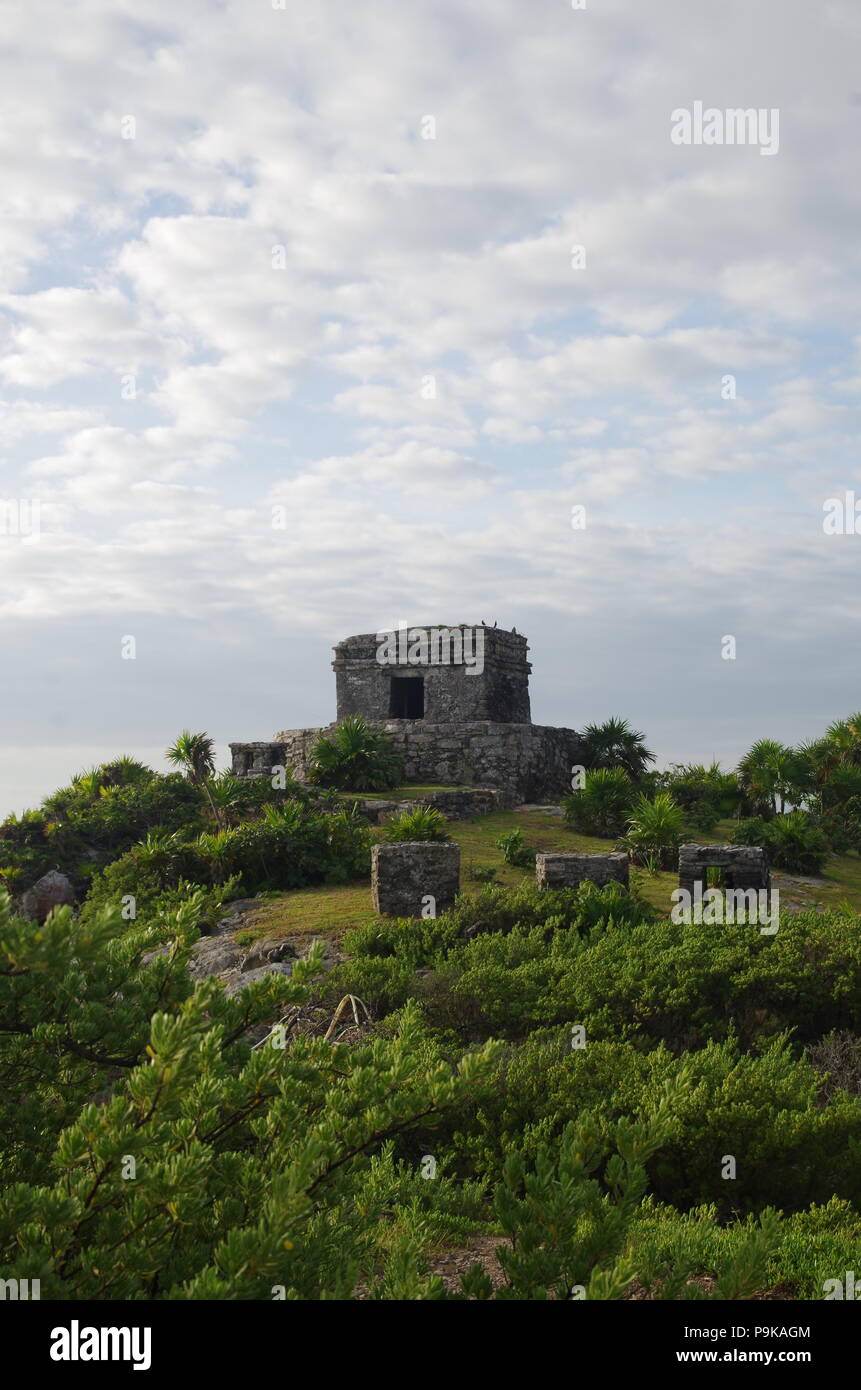 Ruines du temple de Tulum, Mexique Banque D'Images