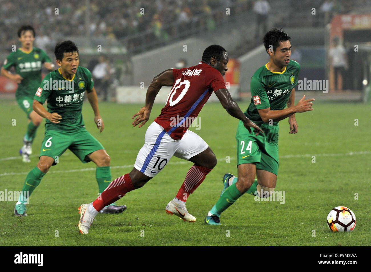 De Pékin, Pékin, Chine. 19 juillet, 2018. Beijing, Chine-Beijing Guo'an, l'équipe de football bat le Henan Jianye 2-1 à 2018 Super League chinoise à Beijing, Chine. Crédit : SIPA Asie/ZUMA/Alamy Fil Live News Banque D'Images