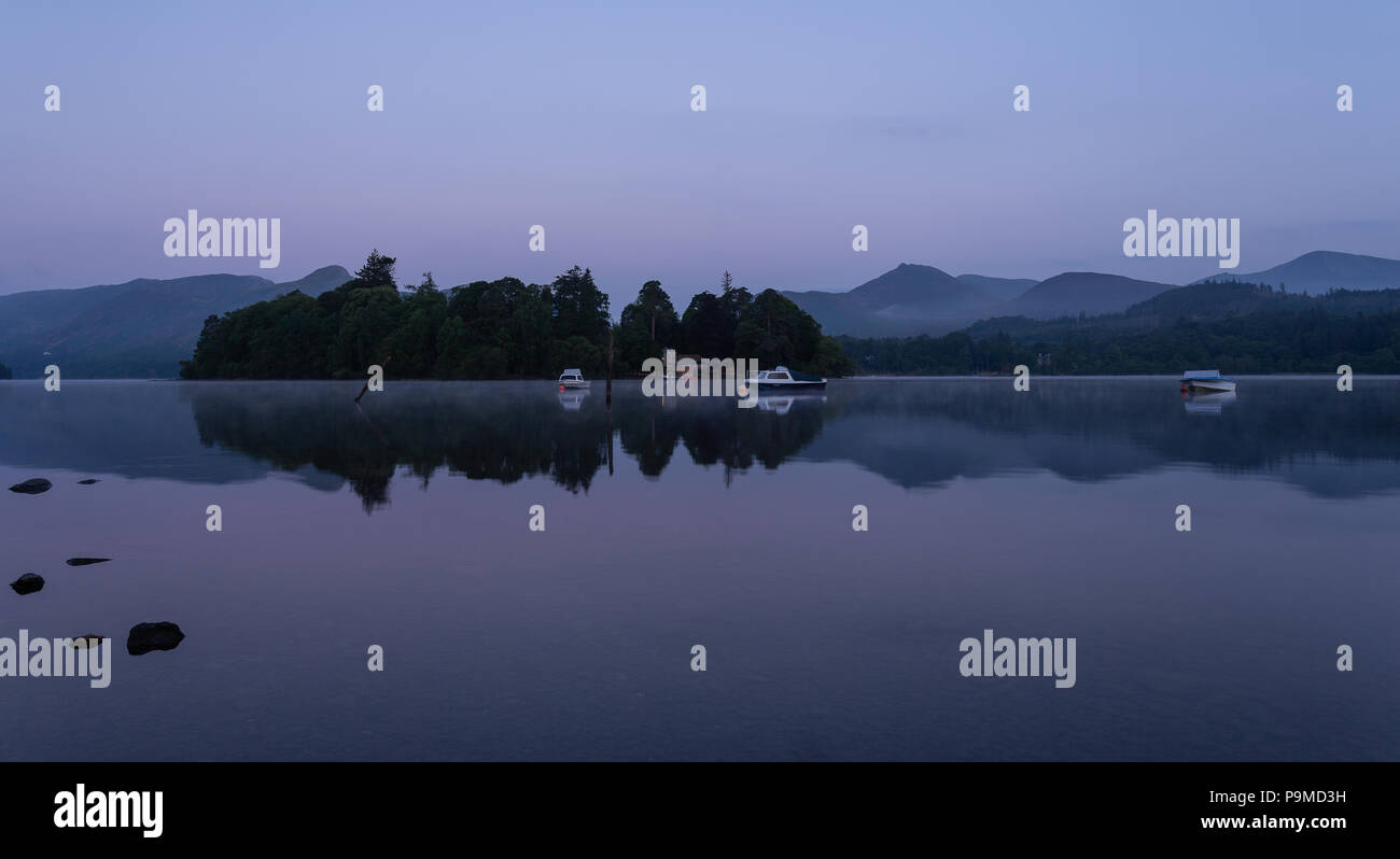 Derwentwater Keswick Cumbria , matin ,, le Lake District, UK Banque D'Images