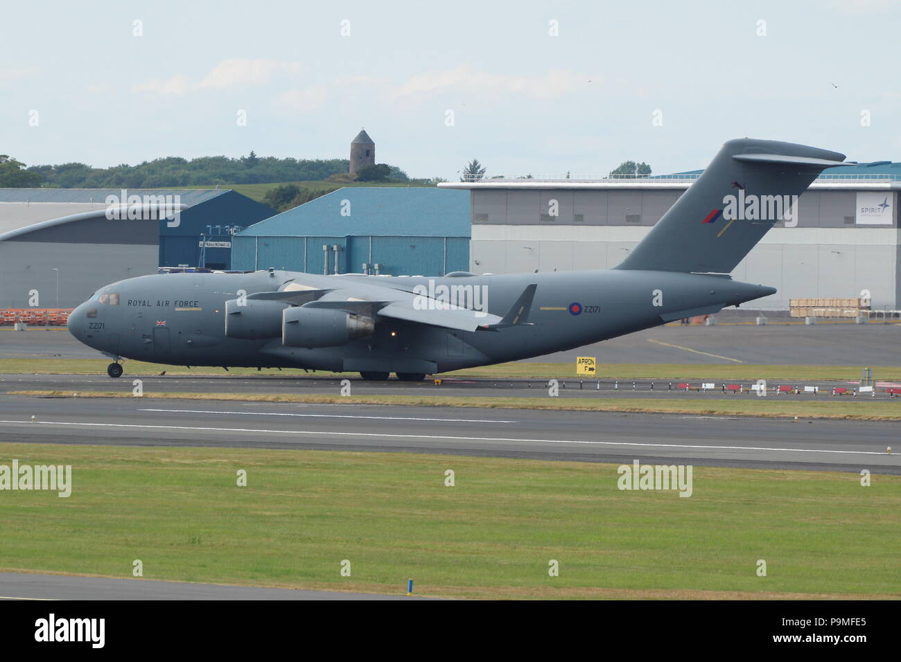 ZZ171, un Boeing C-17A Globemaster C1 utilisés par la Royal Air Force (RAF), à l'aéroport de Prestwick en Ayrshire. Banque D'Images