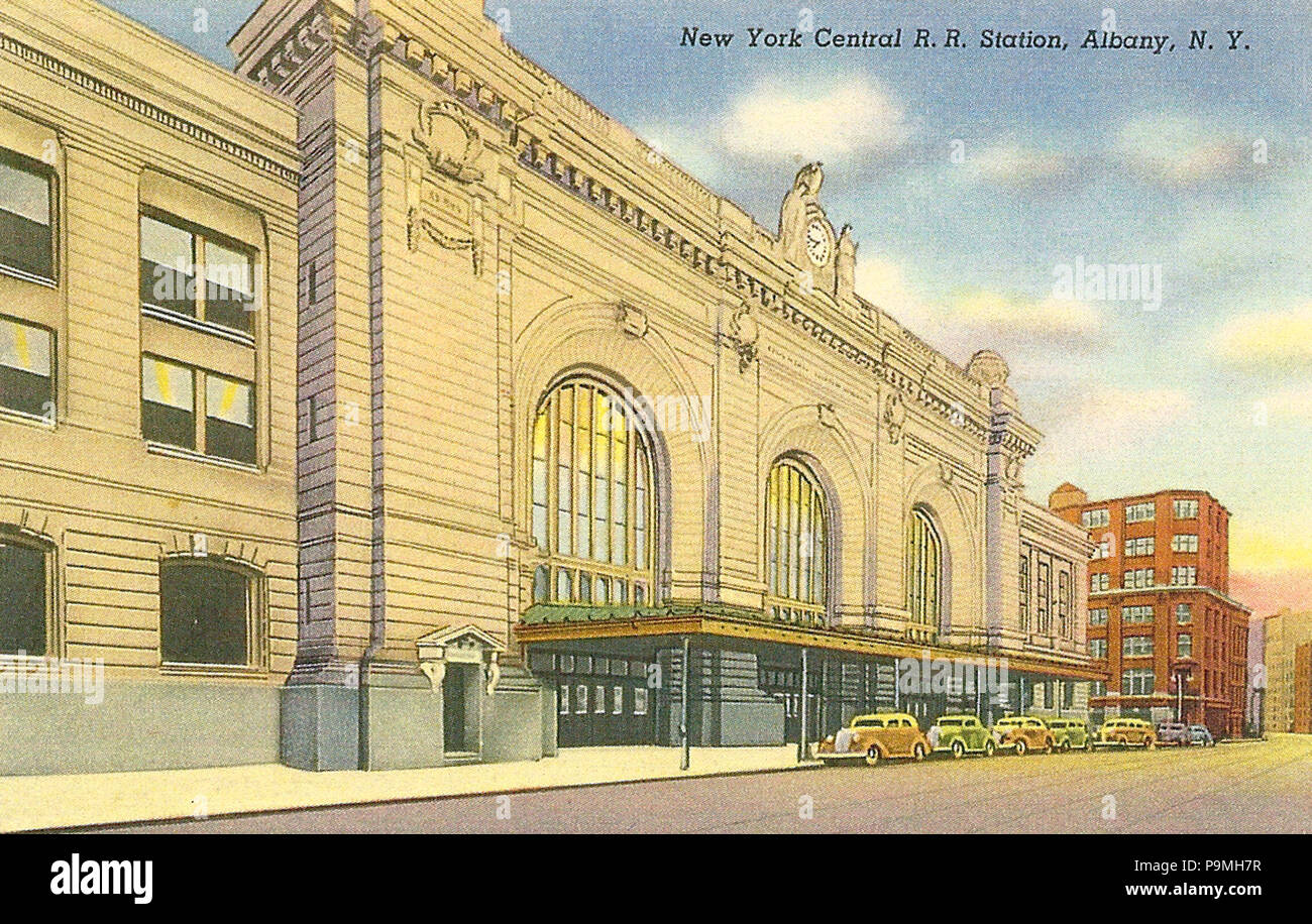 108 Carte postale de la gare Union Albany Banque D'Images