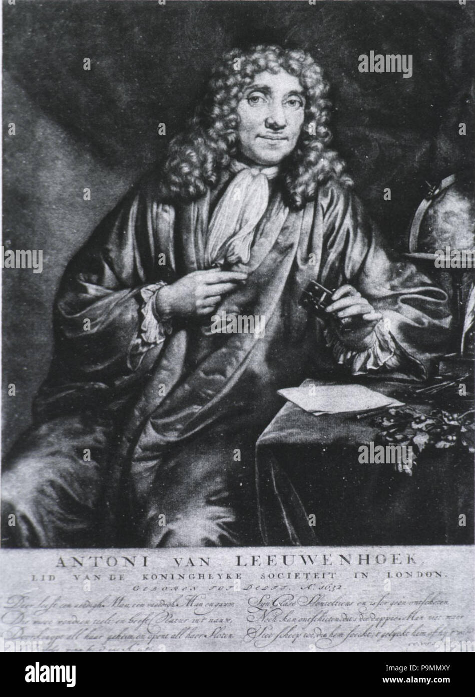 141 Antoni van Leeuwenhoek (par Jan Verkolje, 1686) Banque D'Images
