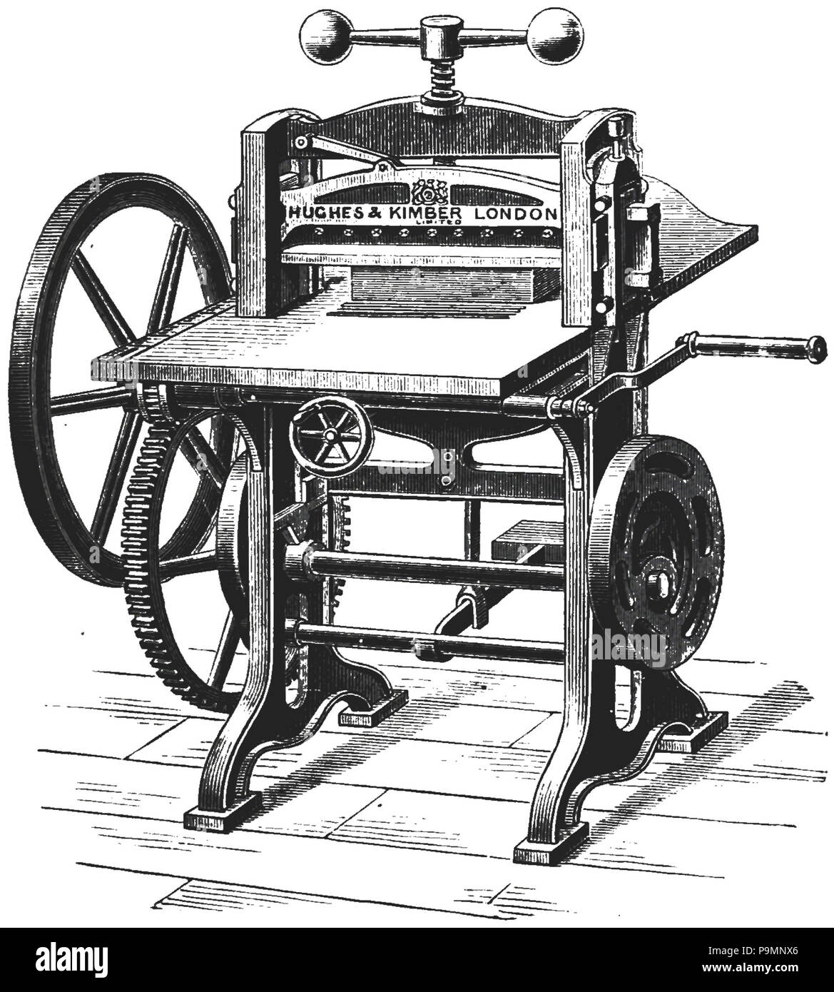 L'Art de la Reliure 158 p097 Machine de coupe Banque D'Images