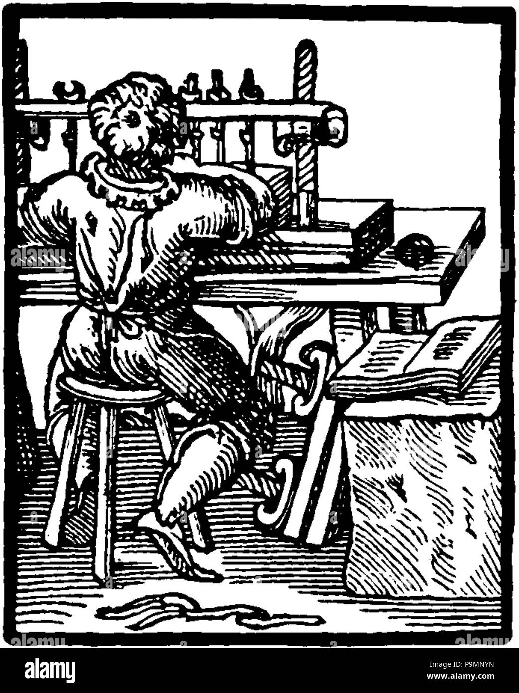 158 P196 de la Reliure d'art relieur Banque D'Images