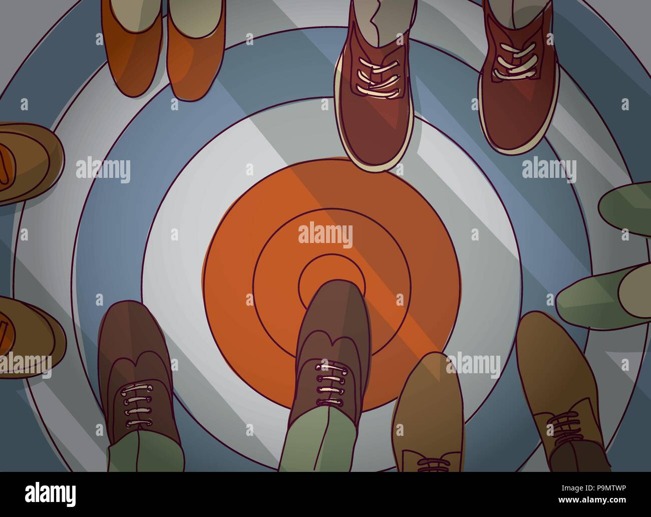 Cible de l'objectif d'affaires d'affaires du groupe de la concurrence Illustration de Vecteur