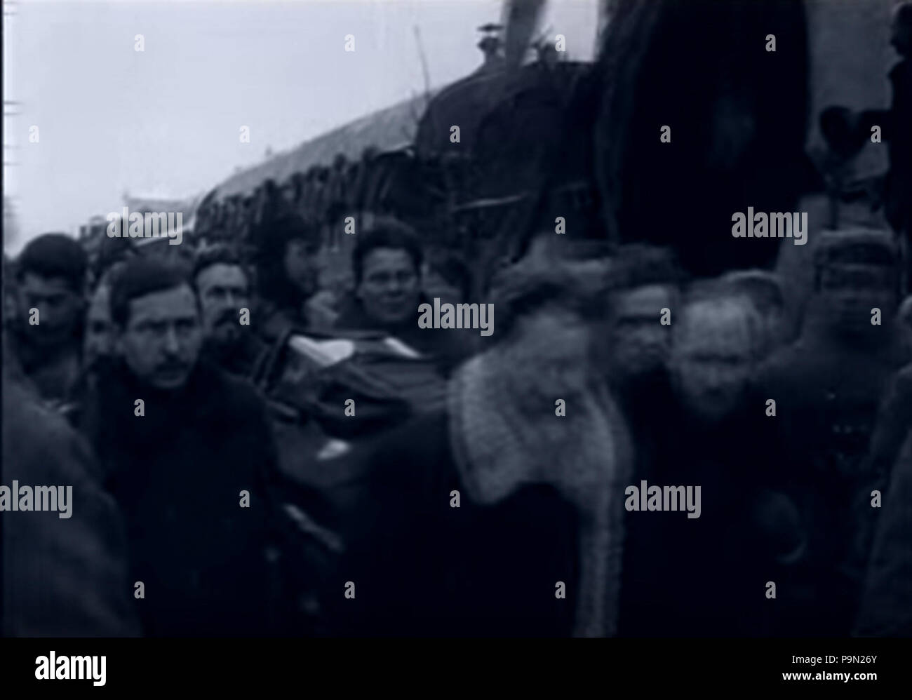 302, Staline Tomski, Kalinine et autres membres du Comité Central transportant le cercueil de Lénine Banque D'Images