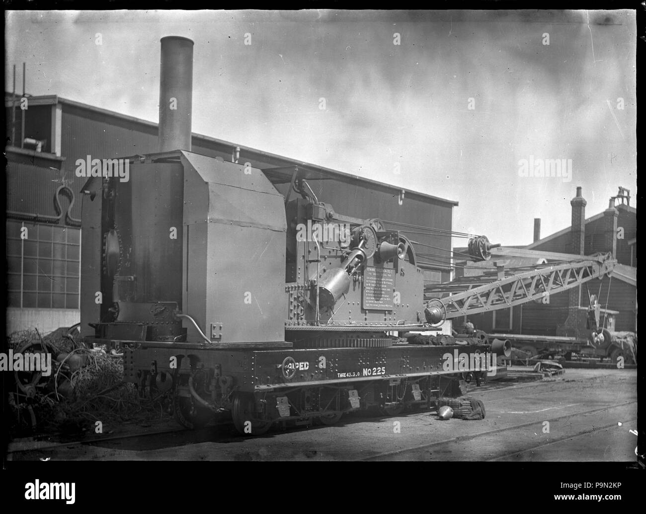 303 Grue mobile Vapeur (n° 225) à la colline ateliers ferroviaires, Dunedin ATLIB 315003 Banque D'Images