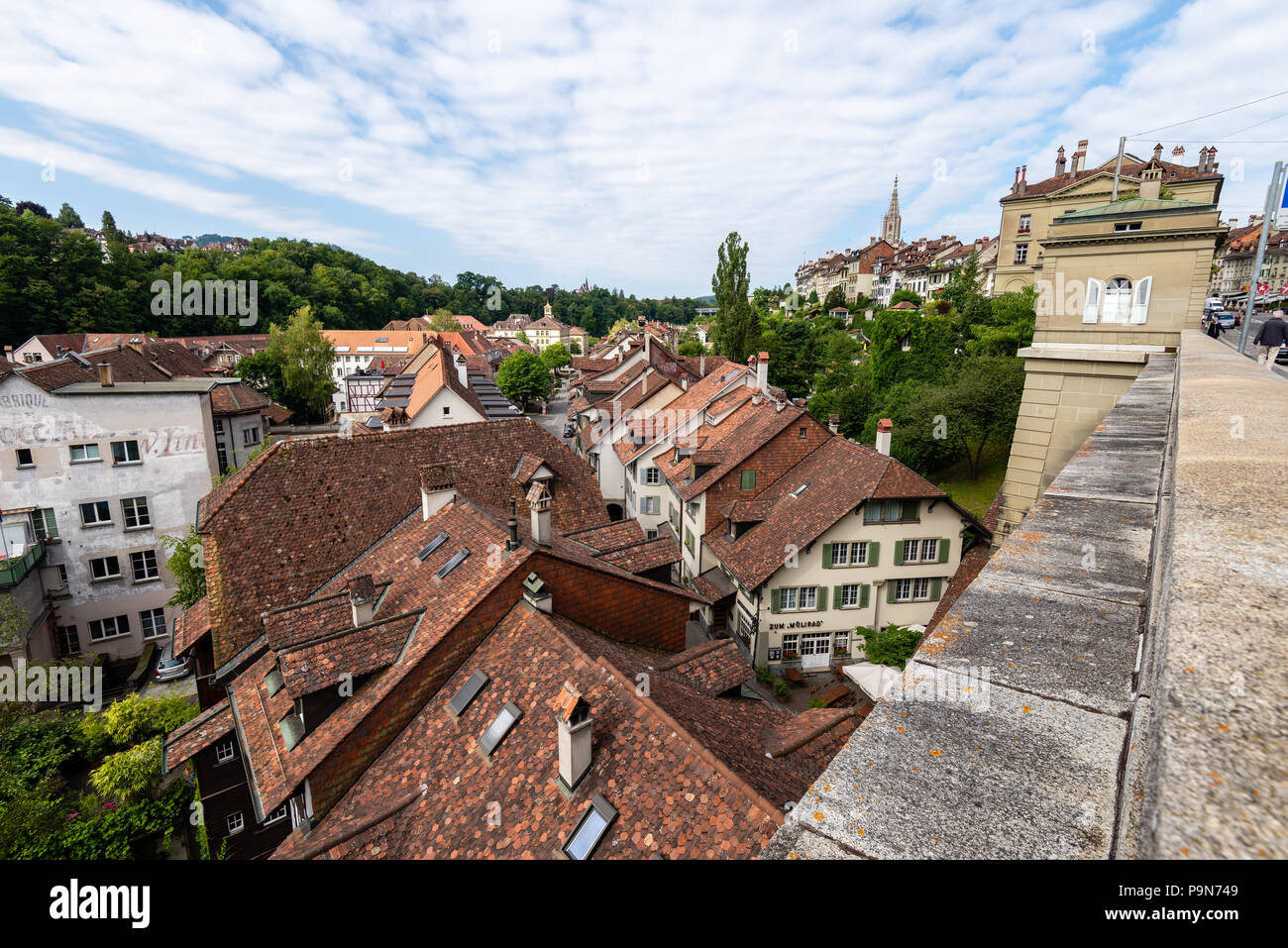 Berne, la capitale de la Suisse, est construit autour d'un escroc dans l'Aare. Il tire ses origines du 12ème siècle, avec son archit Banque D'Images