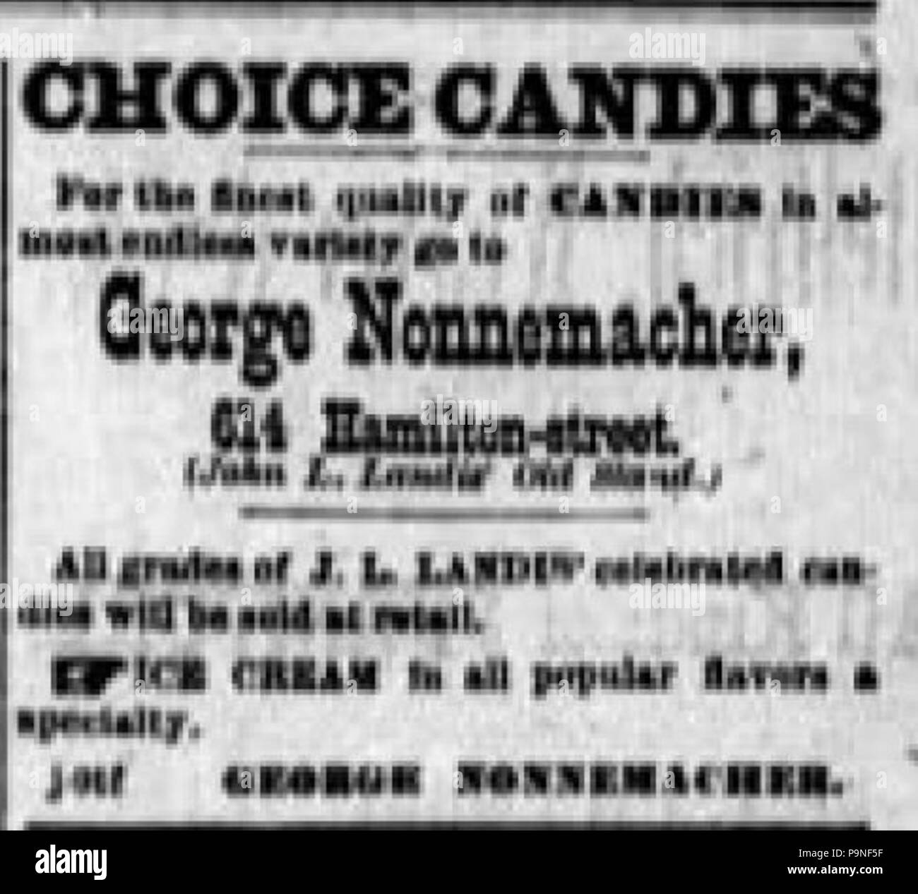 22 1890 - George Nonnemacher - 11 Jun MC - Allentown PA Banque D'Images