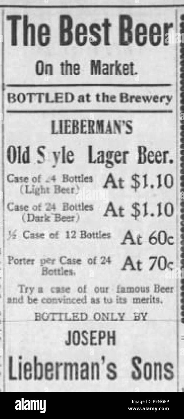 26 1904 - Eagle Brewery Ad - 1 Mar MC - Allentown PA Banque D'Images