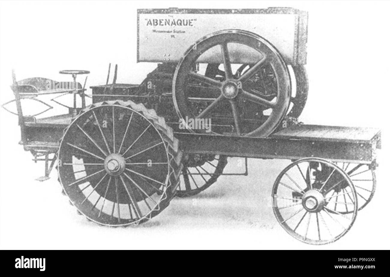 28 1908 Abenaque mono-cylindre de 15HP tracteur à essence Banque D'Images
