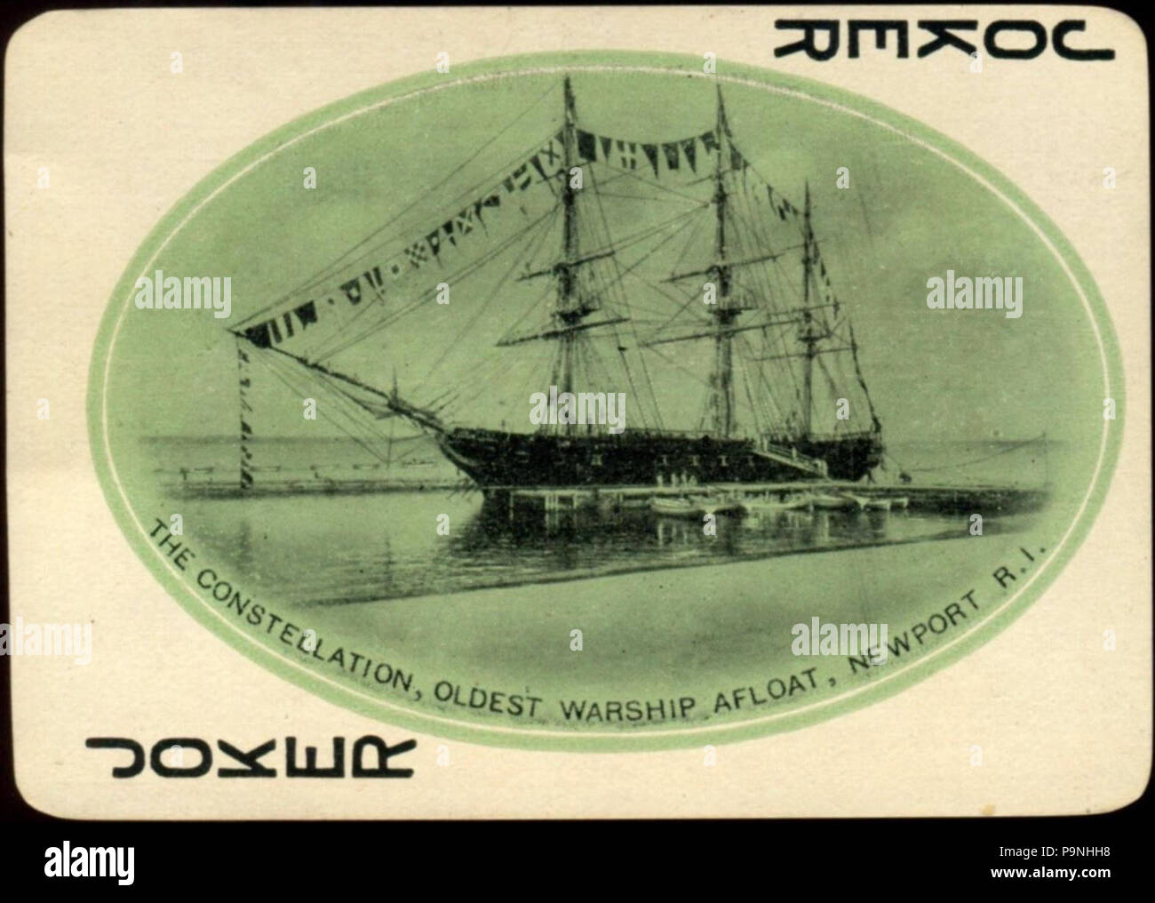 301910 jeu de cartes souvenir de Rhode Island, Joker Banque D'Images